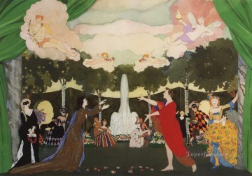 the curtain sketch for free theater in moscow Konstantin Somov Oil Paintings